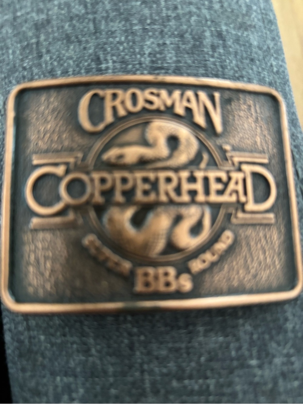 Vintage Crossman Copperhead Copper-Tone Belt Buckle